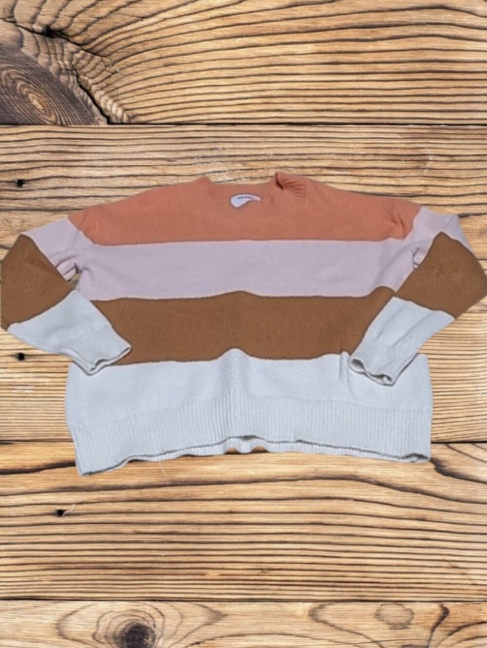 WOMEN'S OLD NAVY LONG SLEEVE WARM STRIPE SWEATER
